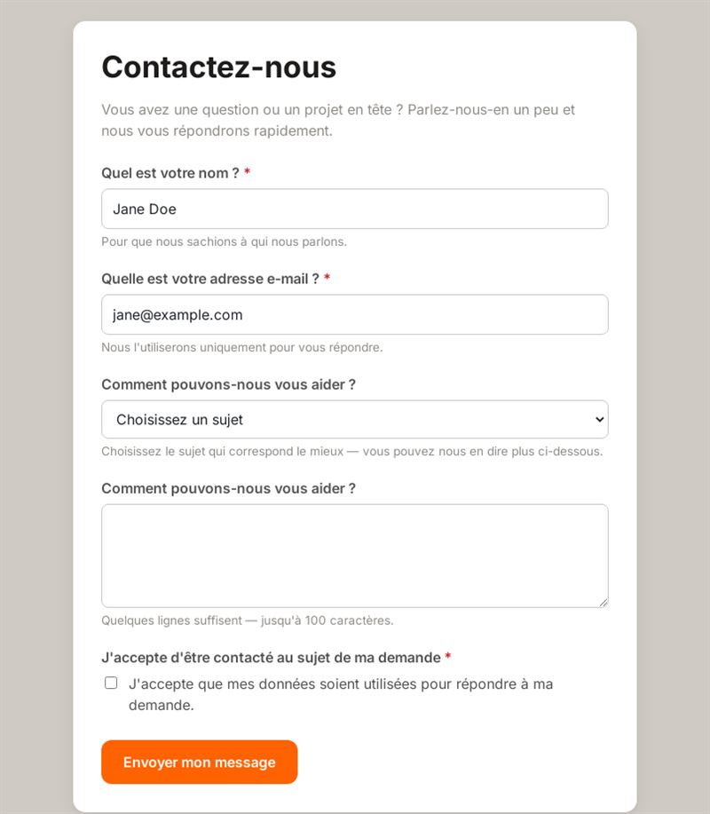 Contact / Demande 02