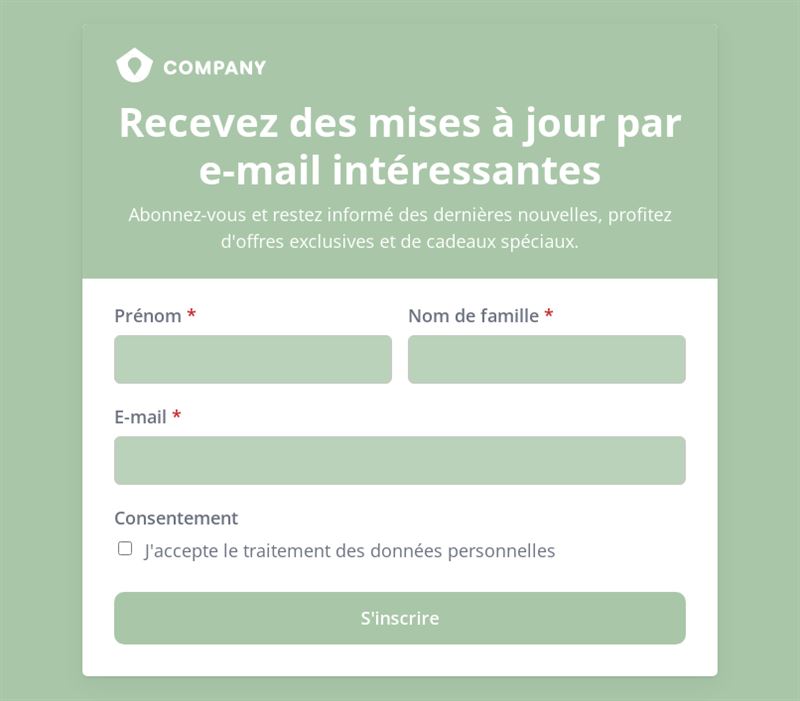 Inscription email attrayante