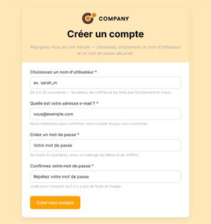 Créer un compte sécurisé