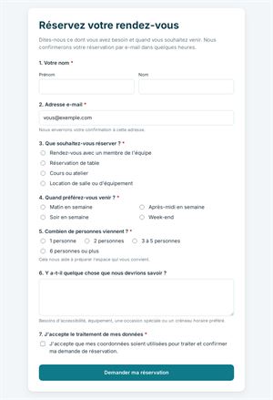 Booking & Reservation Request